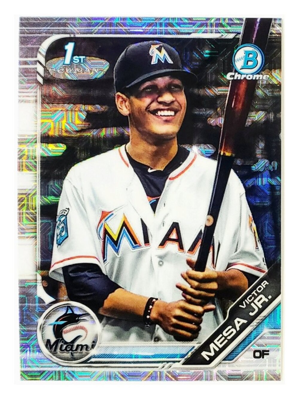 VICTOR MESA JR ROOKIE MOJO REFRACTOR "1ST BOWMAN" 2019 BOWMAN CHROME, MARLINS